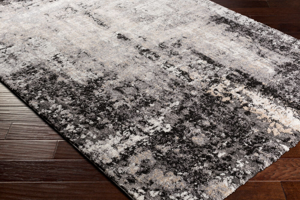 Tuscany Black/Tan Machine Woven Rug TUS-2312 - corner