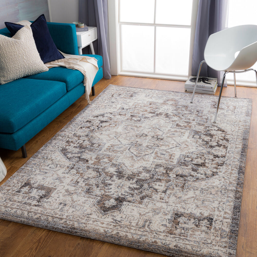 Tuscany Brown/Light Gray Machine Woven Rug TUS-2318 - roomscene