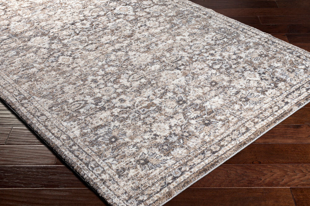 Tuscany Brown/Light Gray Machine Woven Rug TUS-2319 - corner