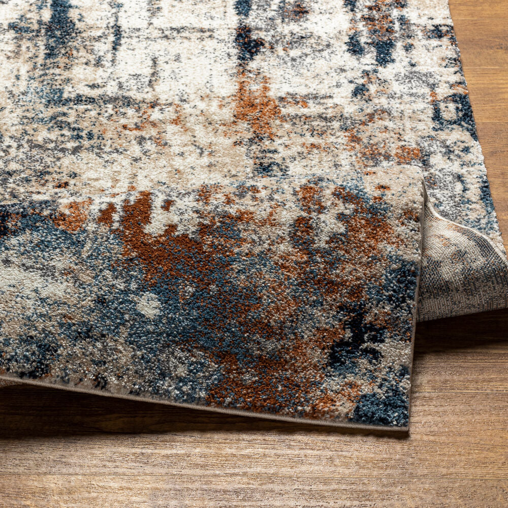 Tuscany Blue/Light Beige Machine Woven Rug TUS-2327 - fold