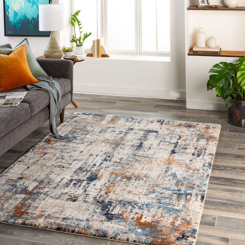 Tuscany Blue/Light Beige Machine Woven Rug TUS-2327 - roomscene