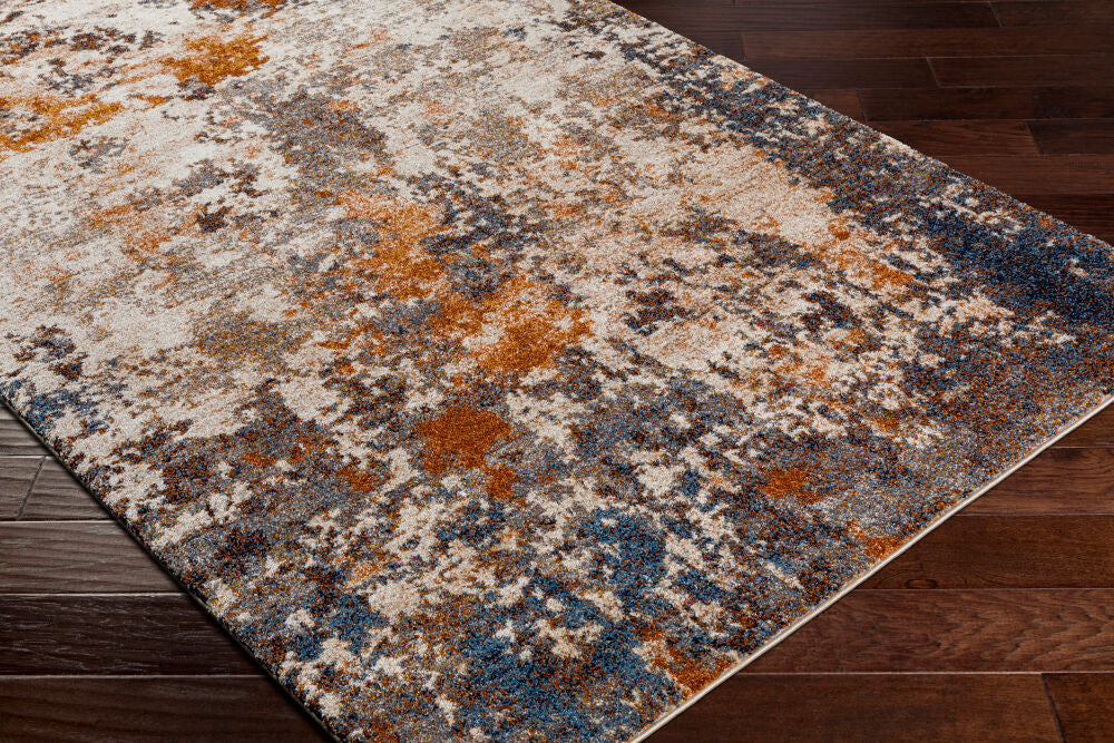 Tuscany Blue/Light Beige Machine Woven Rug TUS-2328 - corner