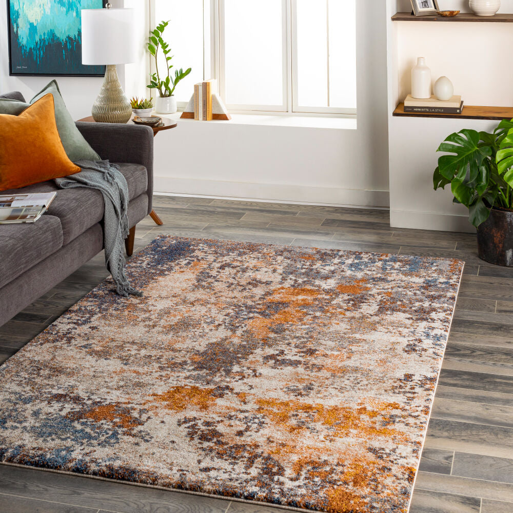 Tuscany Blue/Light Beige Machine Woven Rug TUS-2328 - roomscene