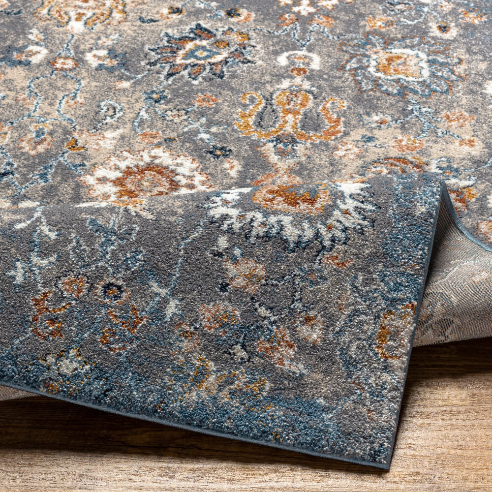 Tuscany Blue/Light Beige Machine Woven Rug TUS-2333 - fold