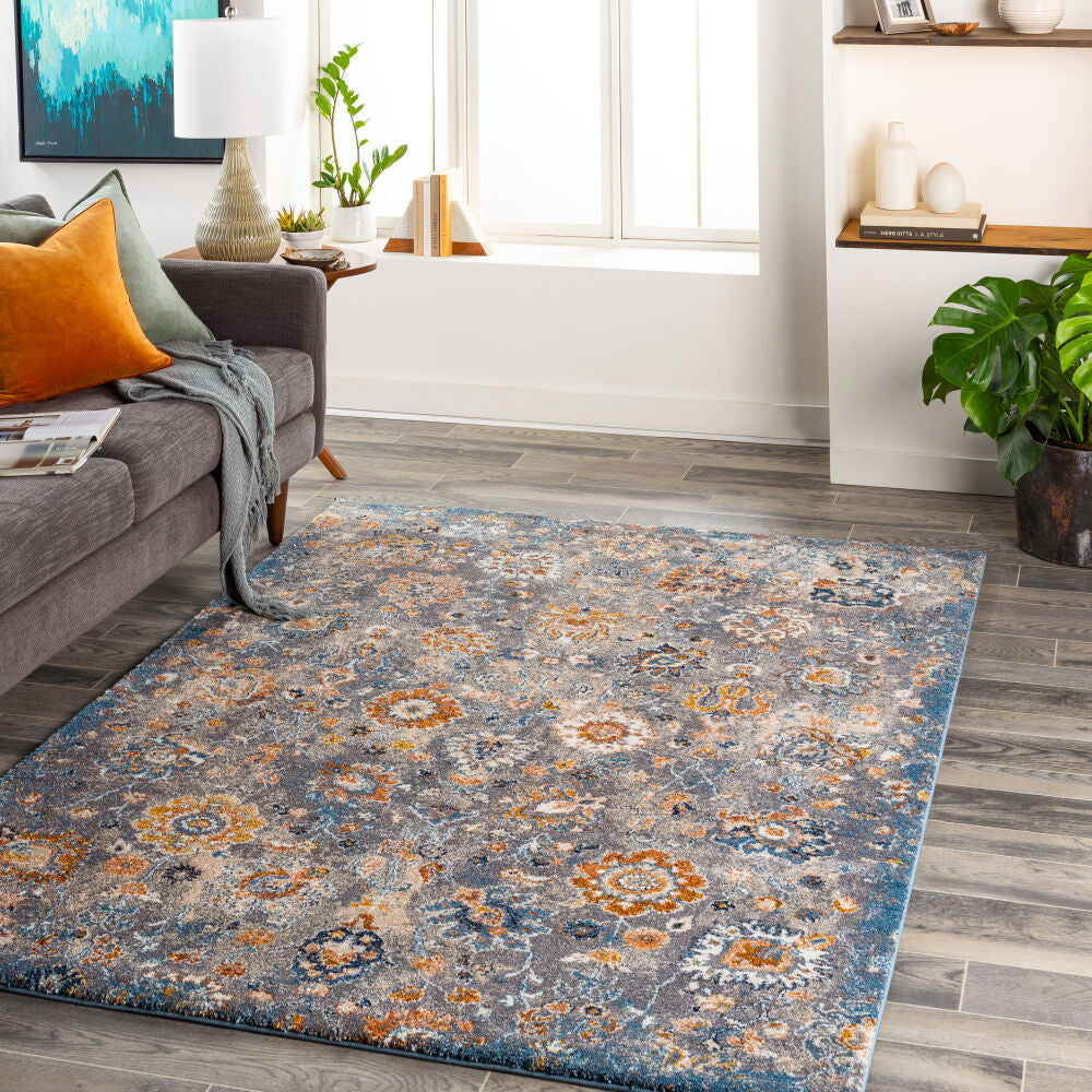 Tuscany Blue/Light Beige Machine Woven Rug TUS-2333 - roomscene