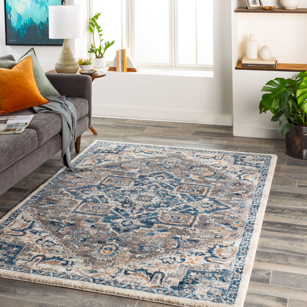Tuscany Blue/Light Beige Machine Woven Rug TUS-2335 - roomscene