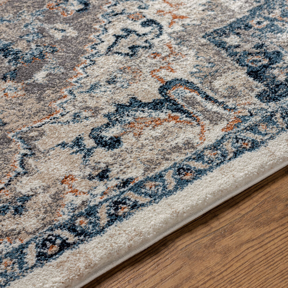 Tuscany Blue/Light Beige Machine Woven Rug TUS-2335 - texture