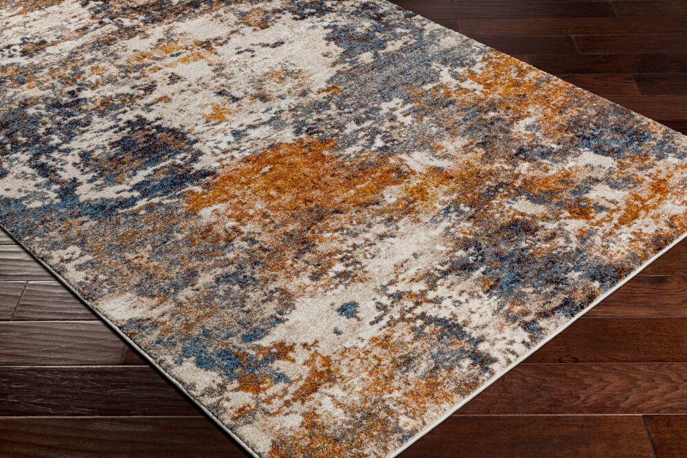 Tuscany Blue/Light Beige Machine Woven Rug TUS-2336 - corner
