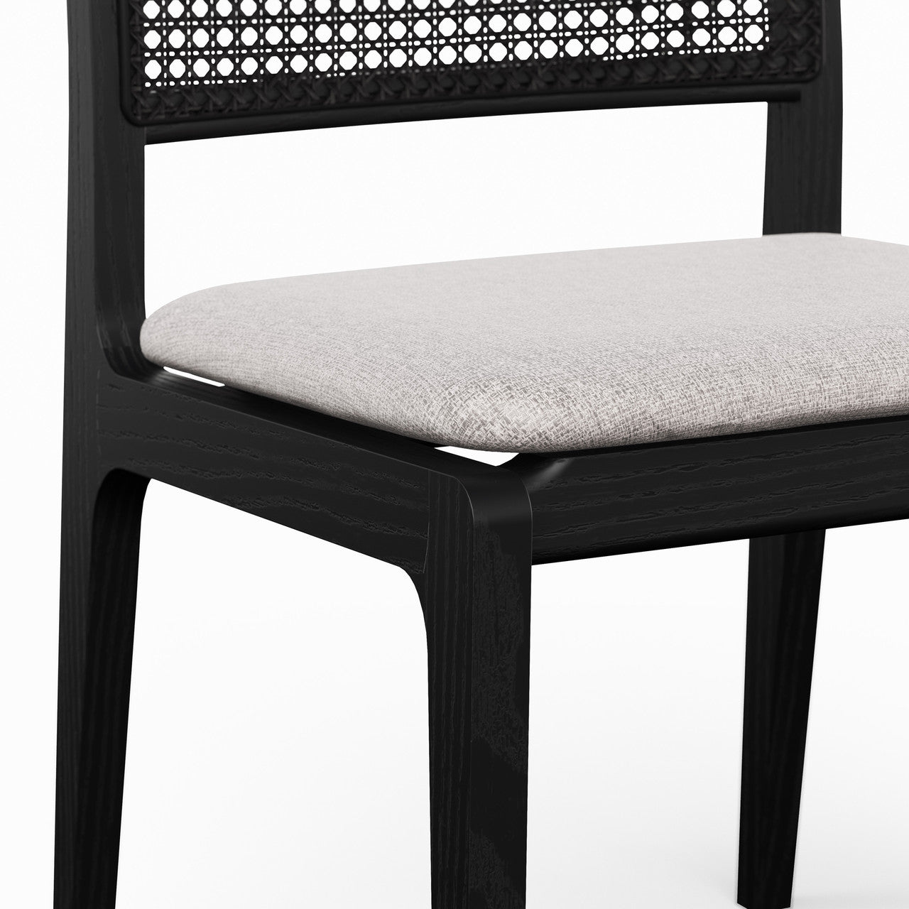 Modern Brazilian - Larissa Side Chair - Harvest Jute Upholstery - Ebano Frame
