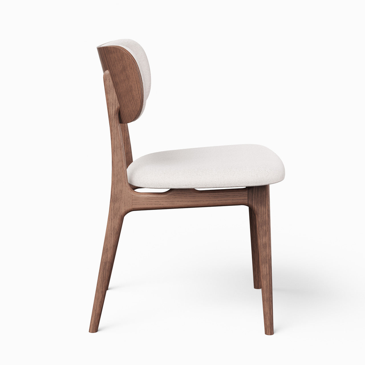 Modern Brazilian - Claudia Side Chair - Harvest Natural Upholstery - Nogal Frame