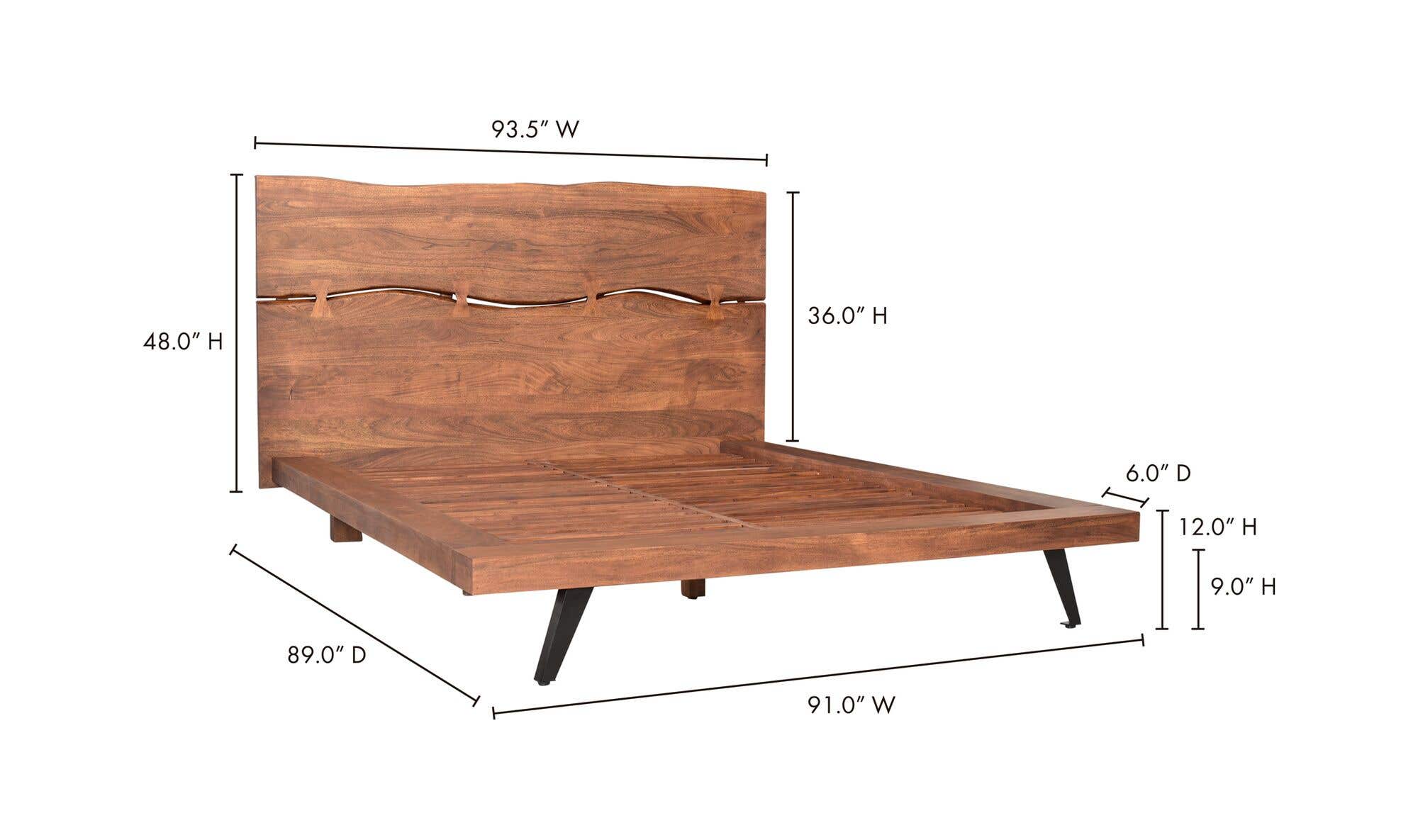 Madagascar King Platform Bed Brown by Moe's Home Collection - view 18