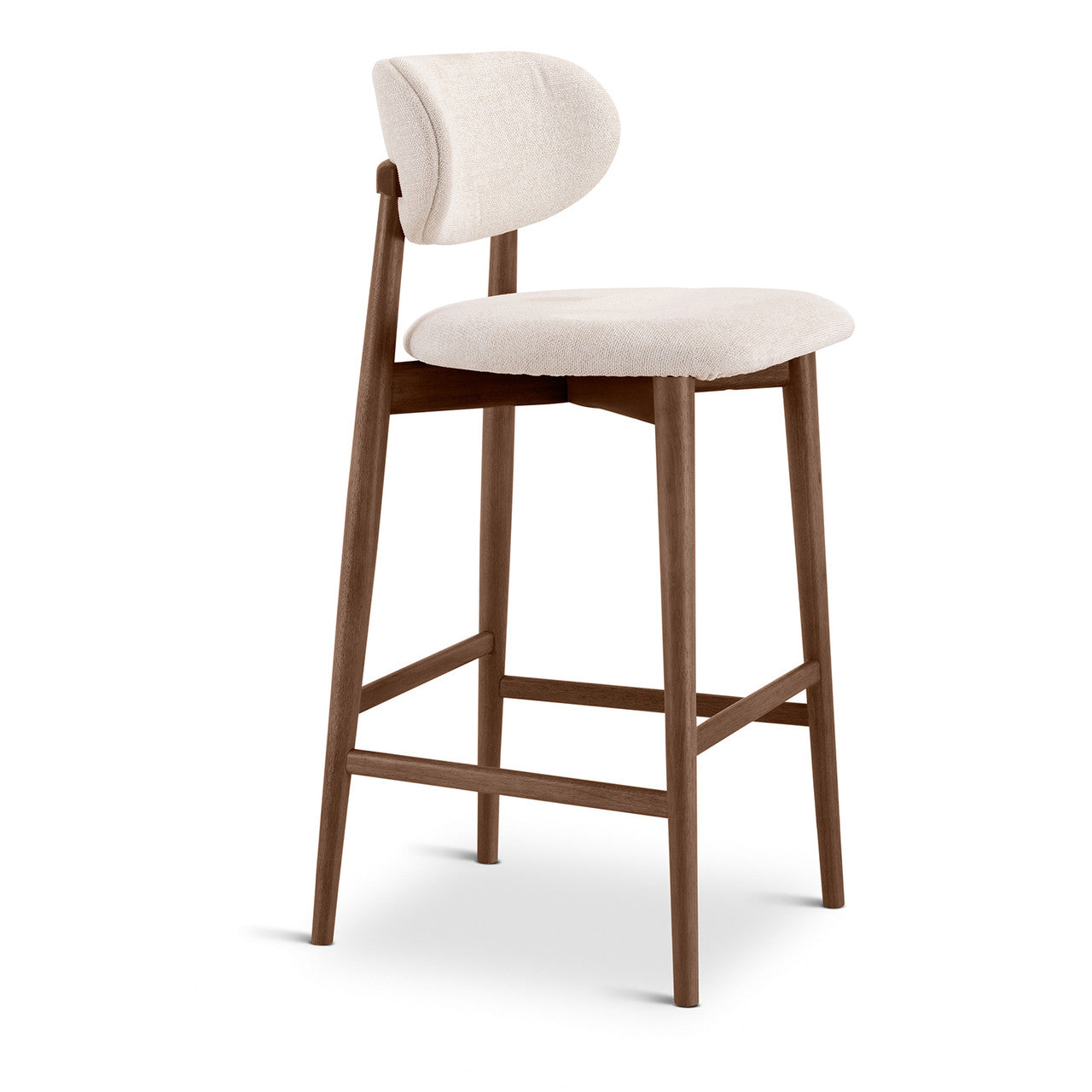 Lucia Bar Stool - Harvest Natural Seat - Nogal Frame