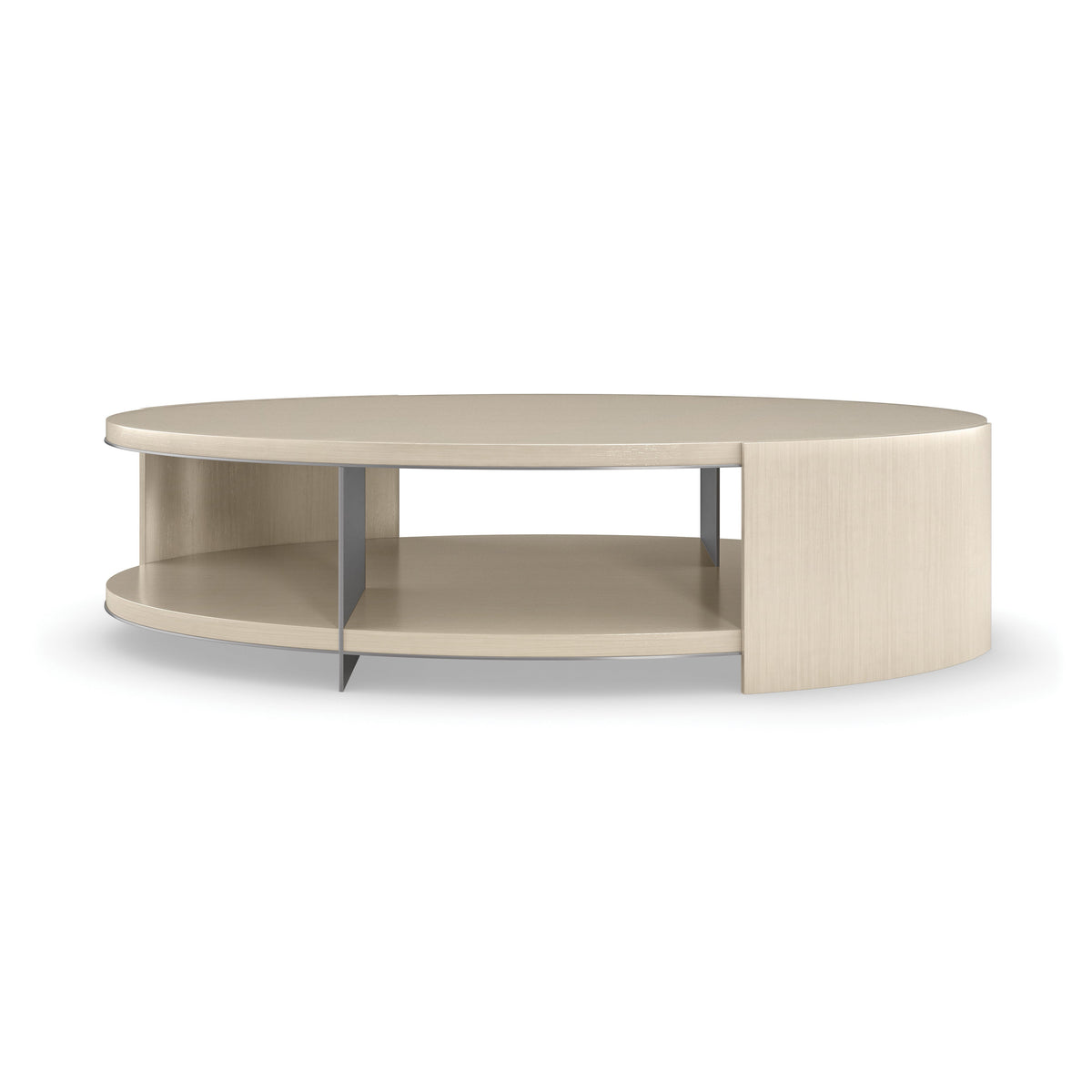 Da Vita Cocktail Table Smoked Stainless Paint 69" by Caracole