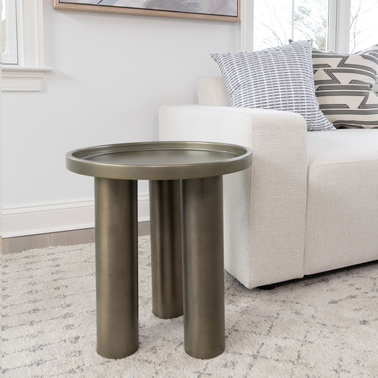 Eclat - Sofia Industrial End Table - Industrial Nickel