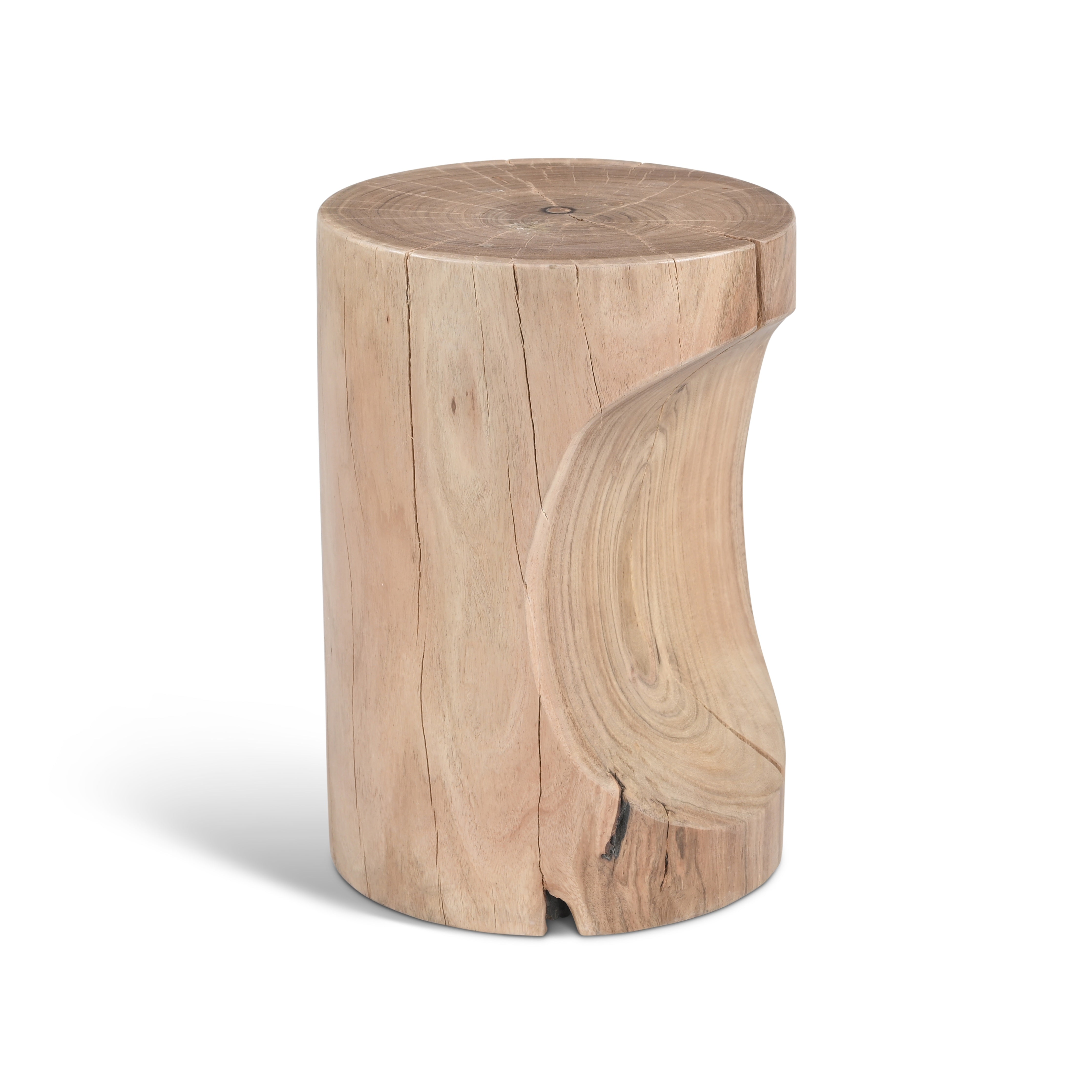 Prisana Accent Stool Natural Wood by Urbia