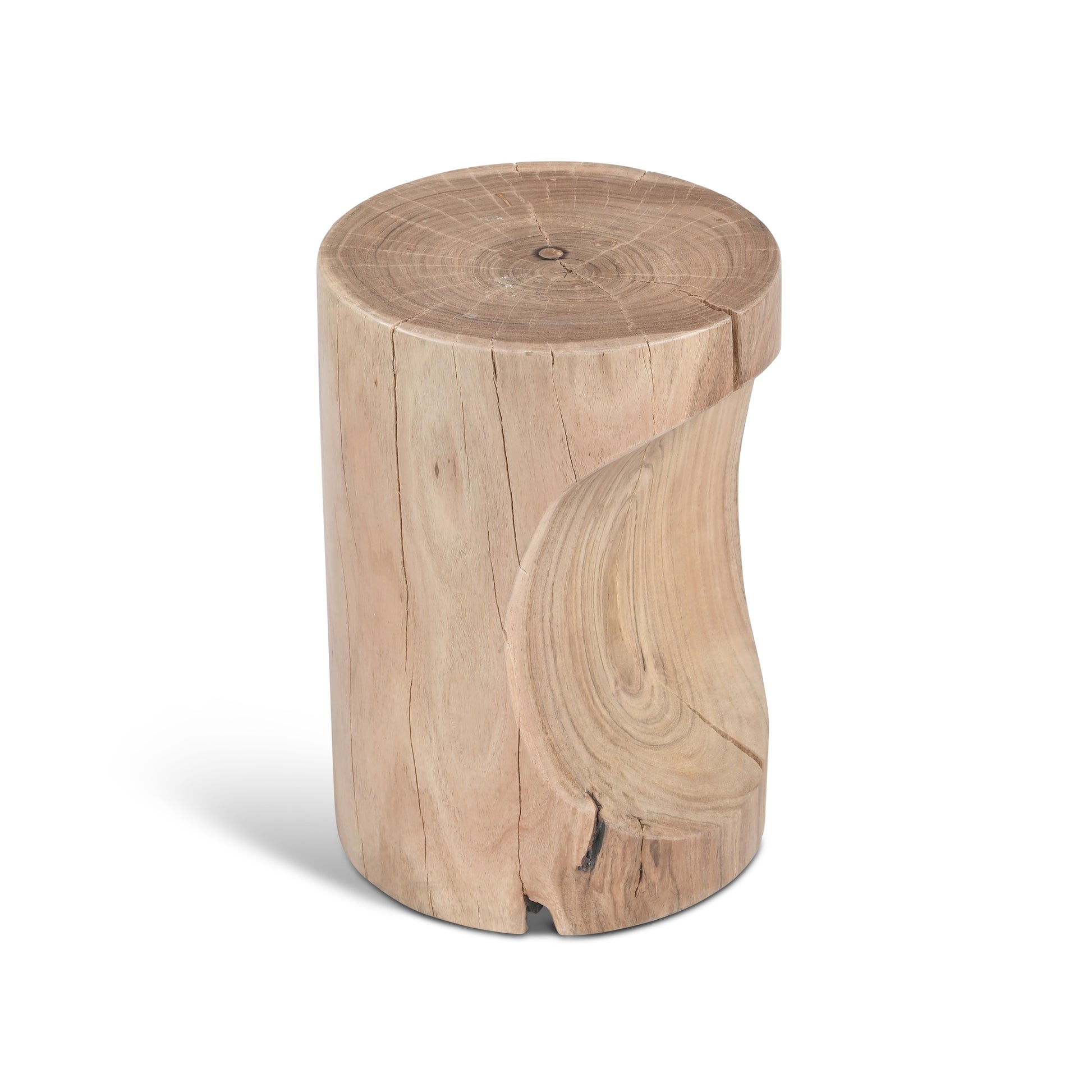Prisana Accent Stool Natural Wood by Urbia