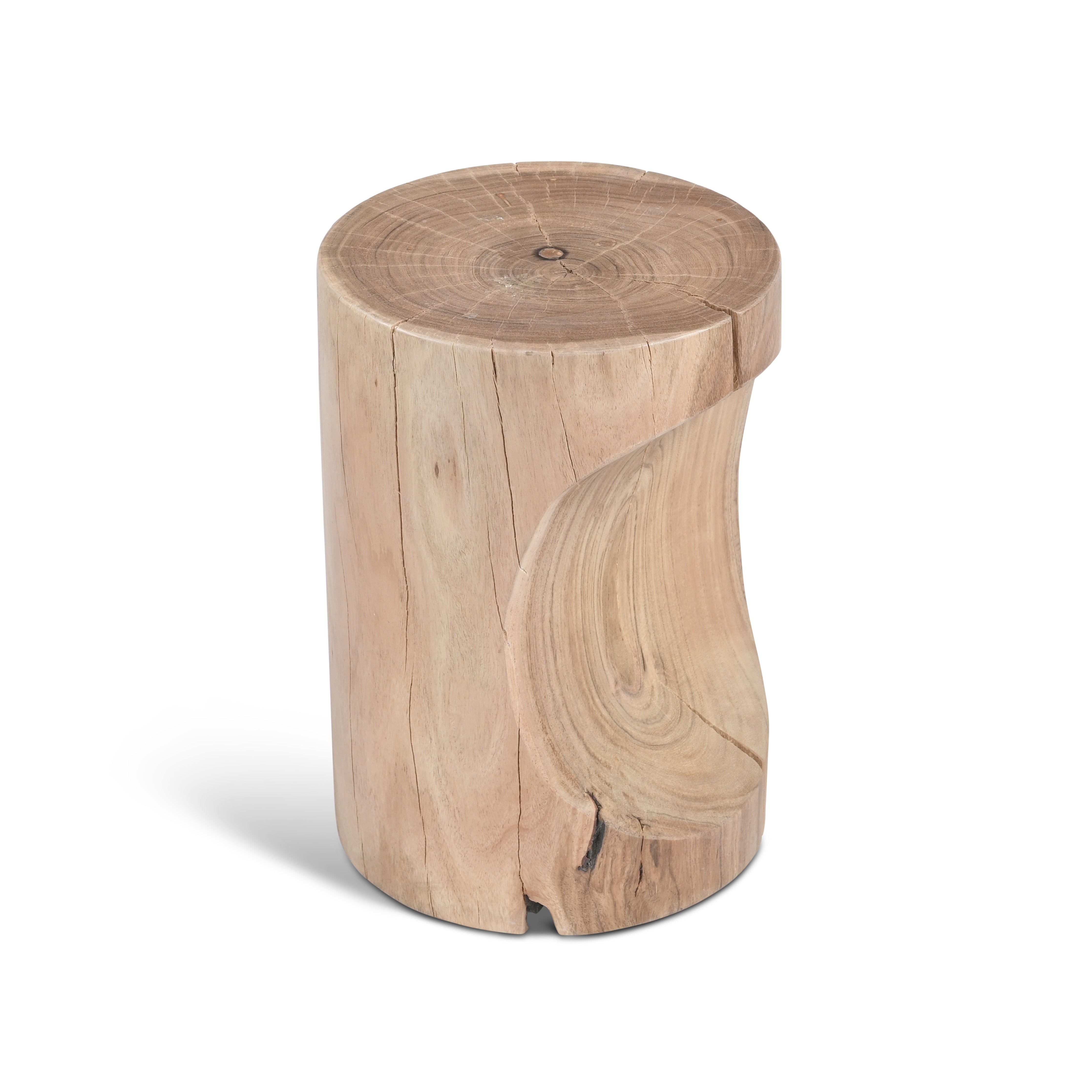 Prisana Accent Stool Natural Wood by Urbia