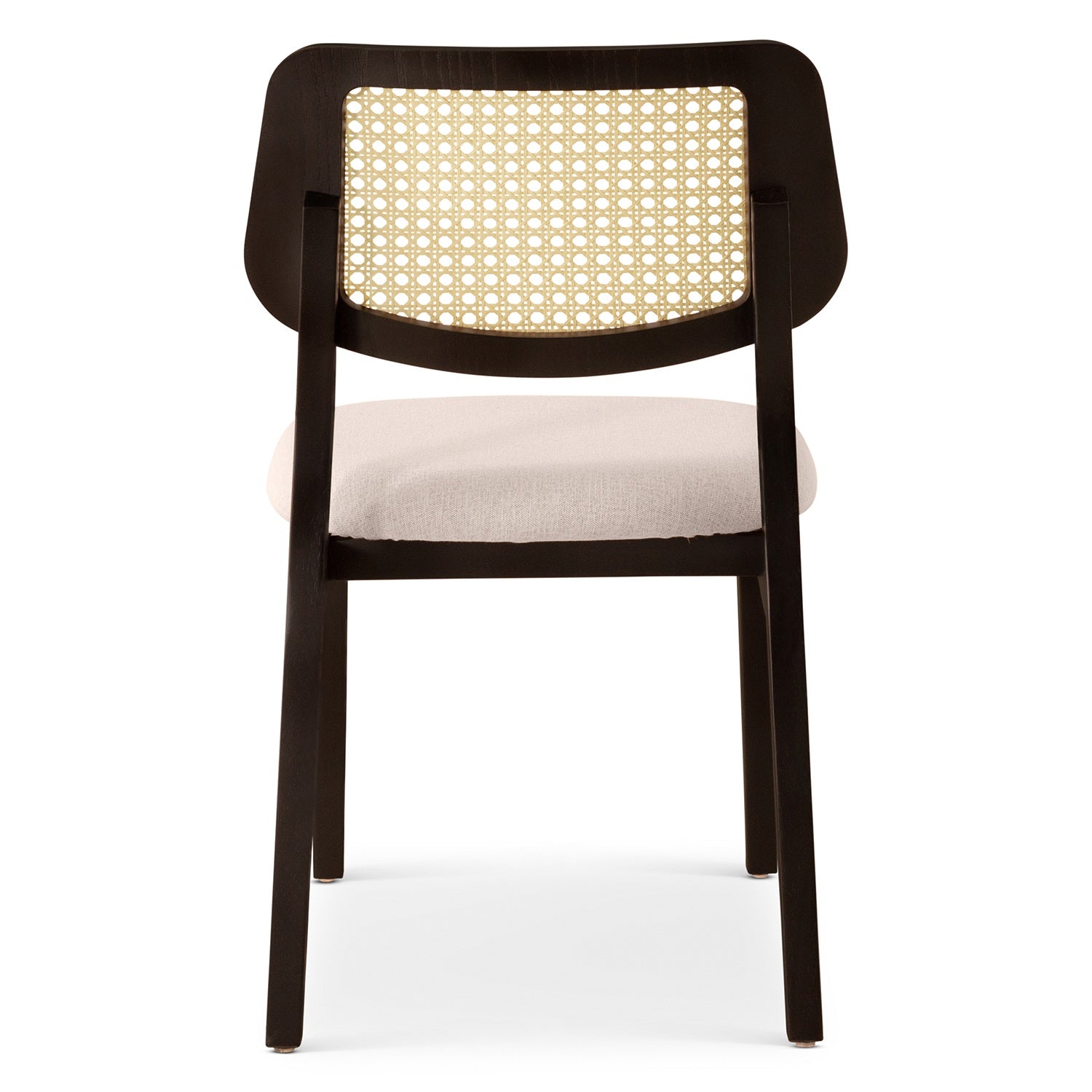 Modern Brazilian - Beth - Cane Side Chair - Medley Ivory Seat - Ebano Frame - Natural Cane Webbing by Urbia