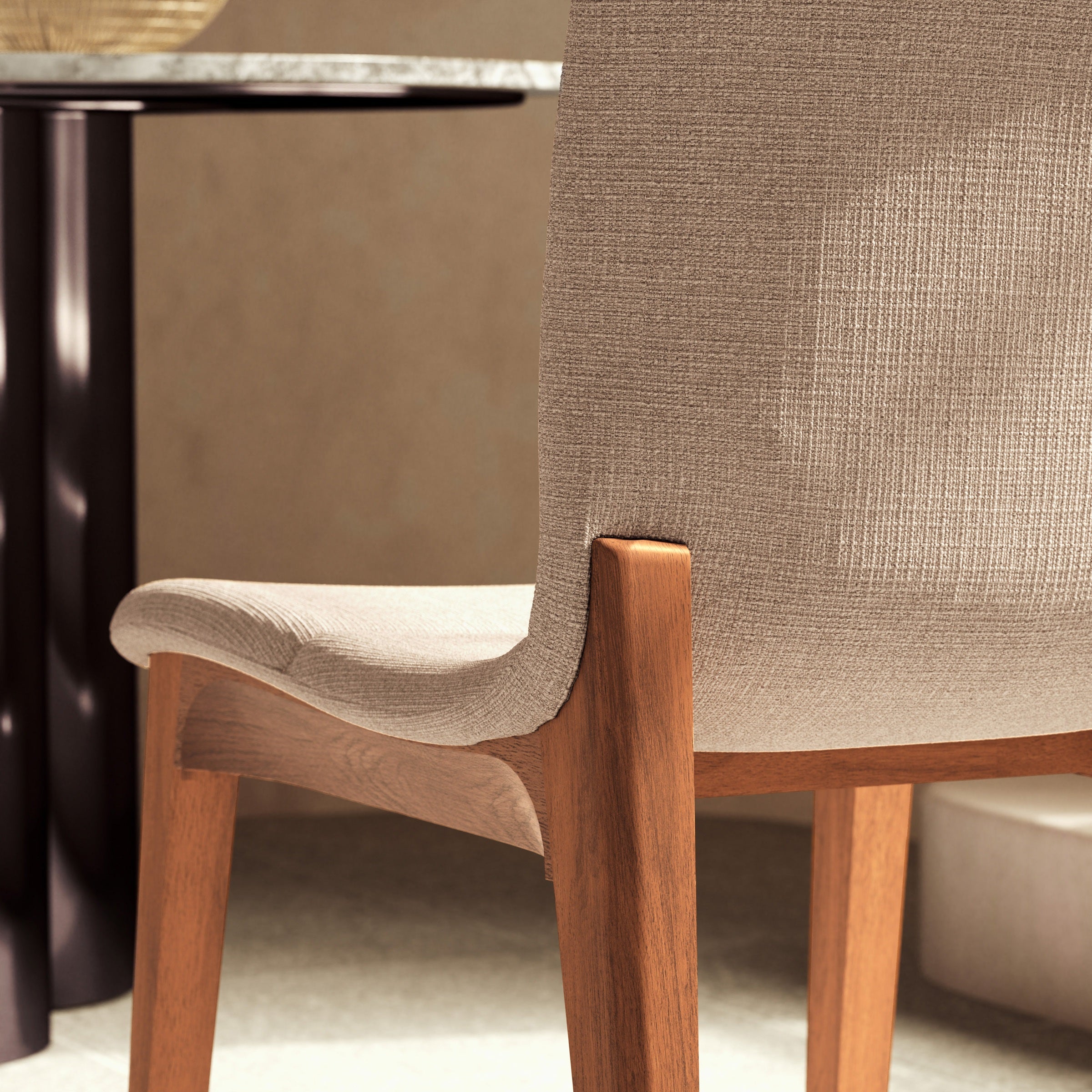 Modern Brazilian - Godan Side Chair - Harvest Natural Seat - Domasco Frame by Urbia