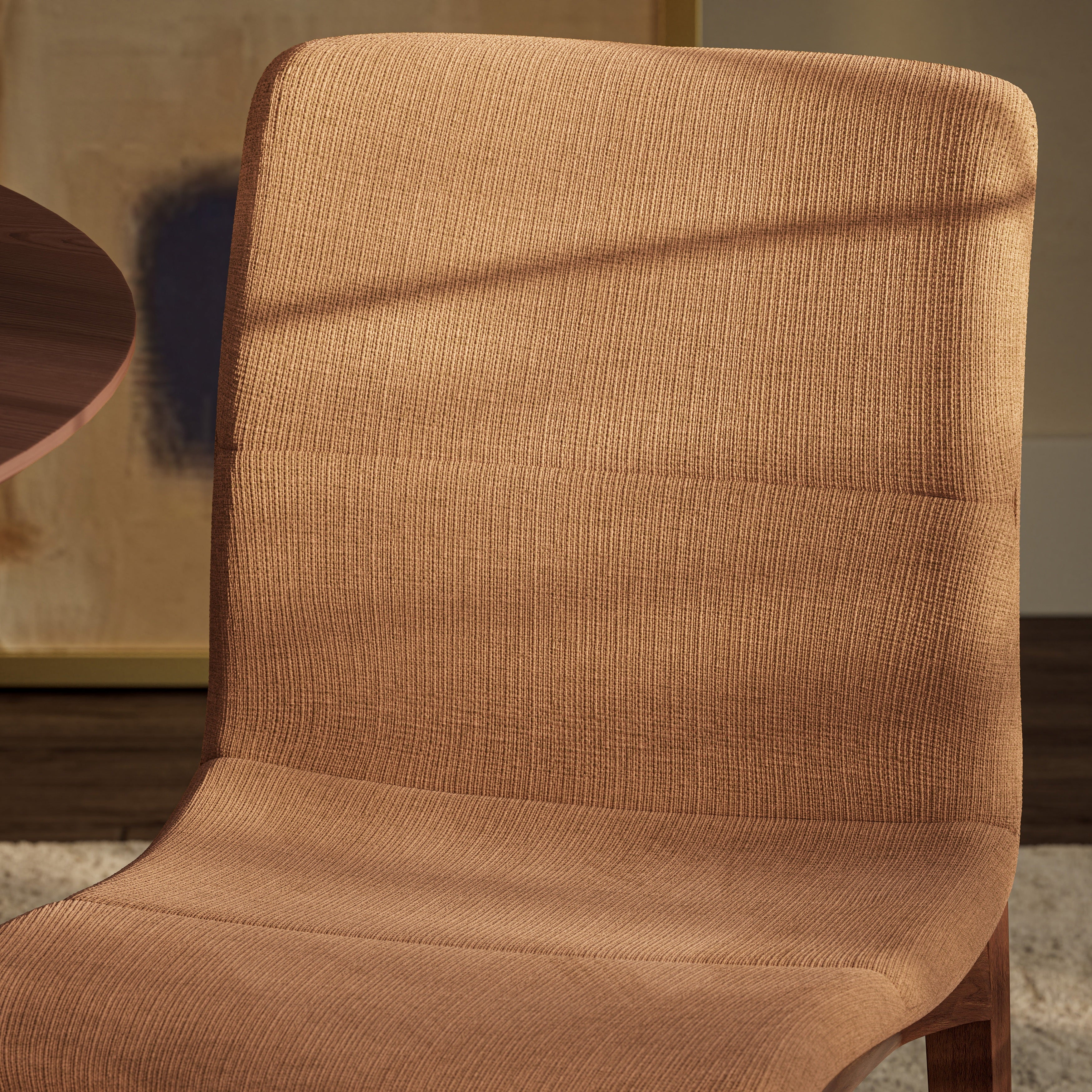 Modern Brazilian - Godan Side Chair - Jackpot Terracotta Seat - Nogal Frame by Urbia