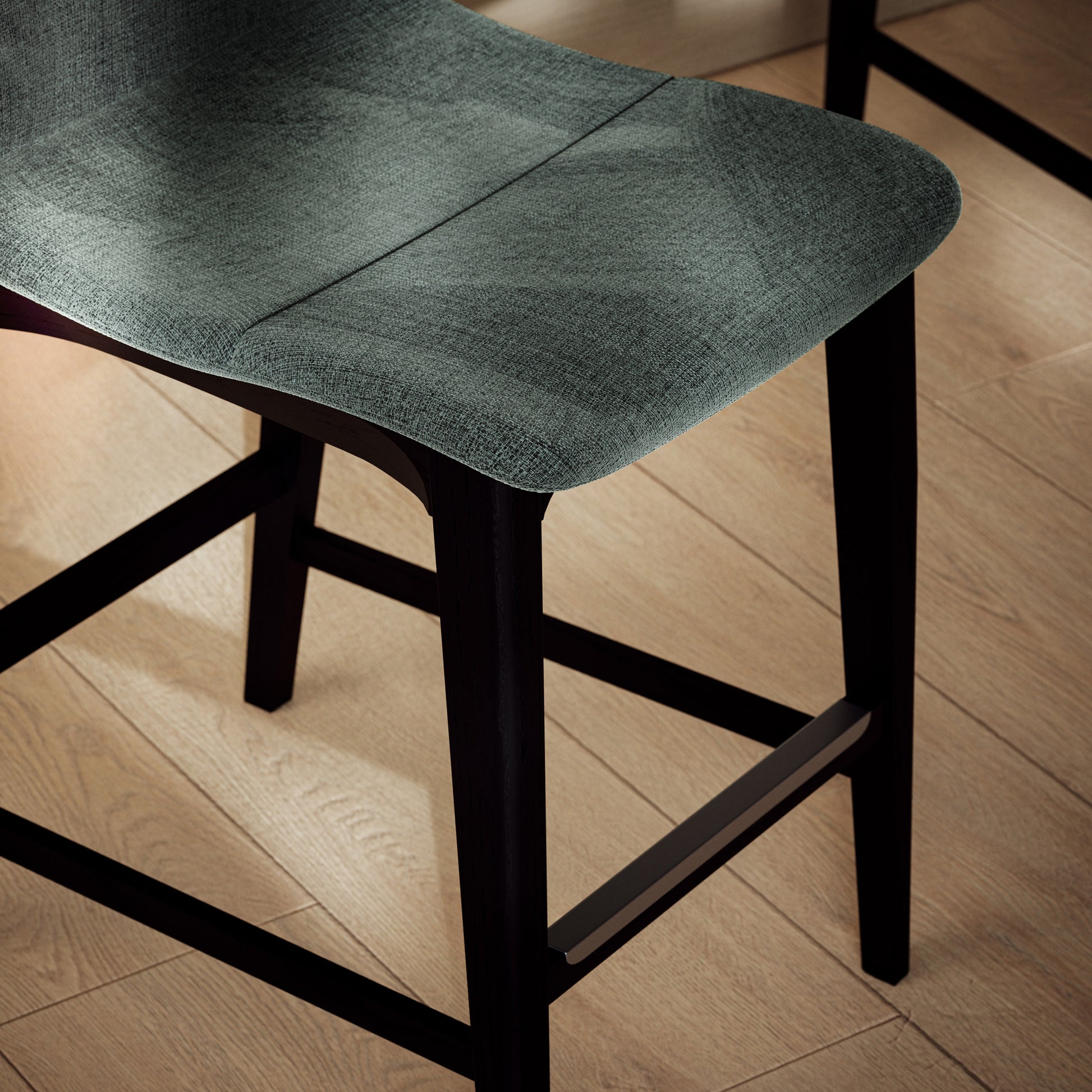 Modern Brazilian - Godan Stool - Counter Height - Jackpot Teal Seat - Ebano Frame by Urbia
