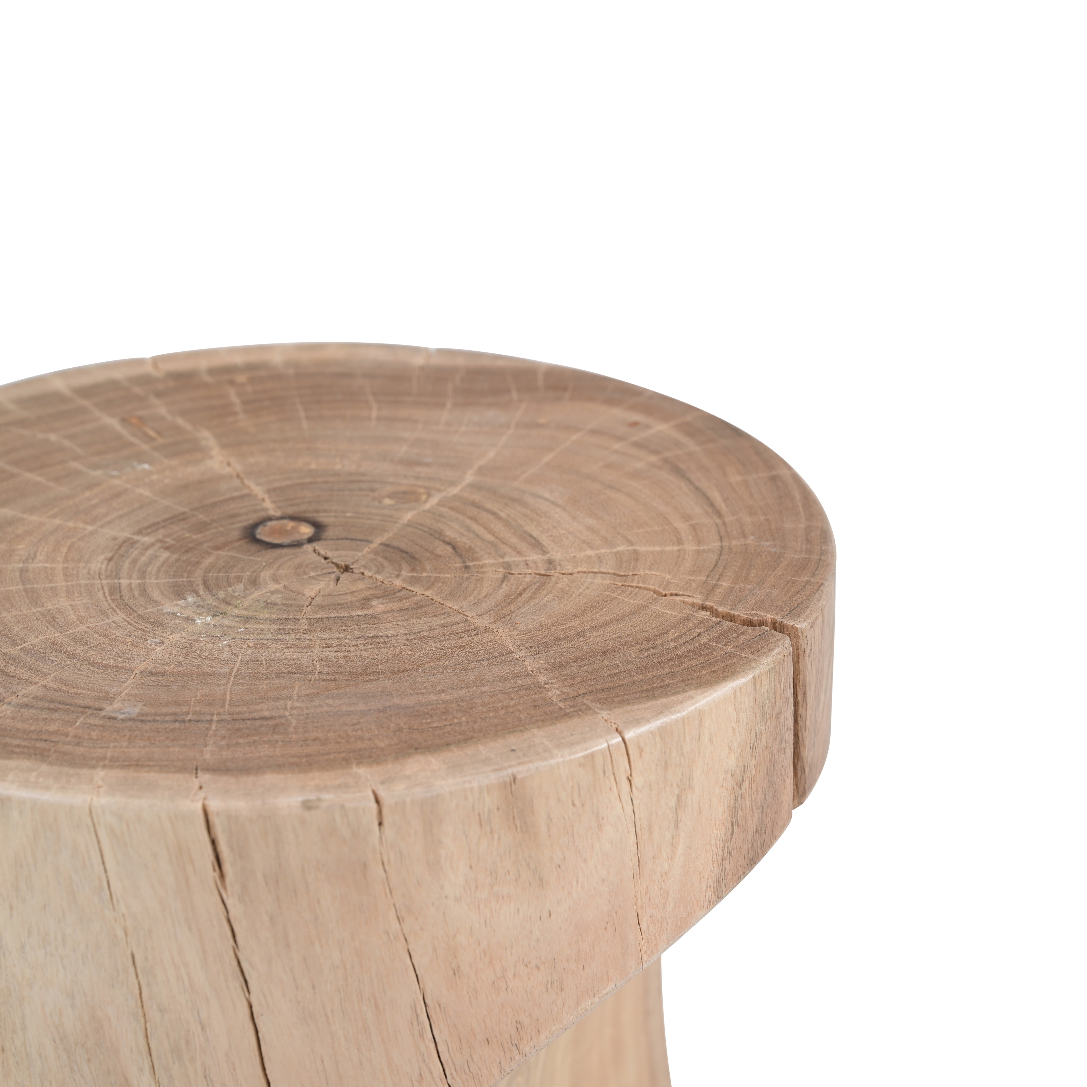 Prisana Accent Stool Natural Wood by Urbia
