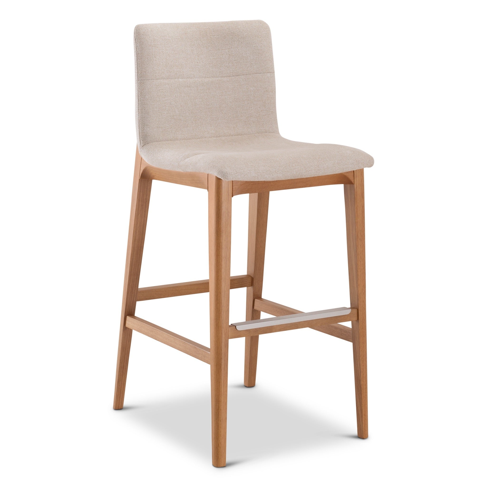 Modern Brazilian - Godan Stool - Bar Height - Harvest Natural Seat - Domasco Frame by Urbia
