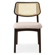 Modern Brazilian - Beth - Cane Side Chair - Medley Ivory Seat - Ebano Frame - Natural Cane Webbing by Urbia
