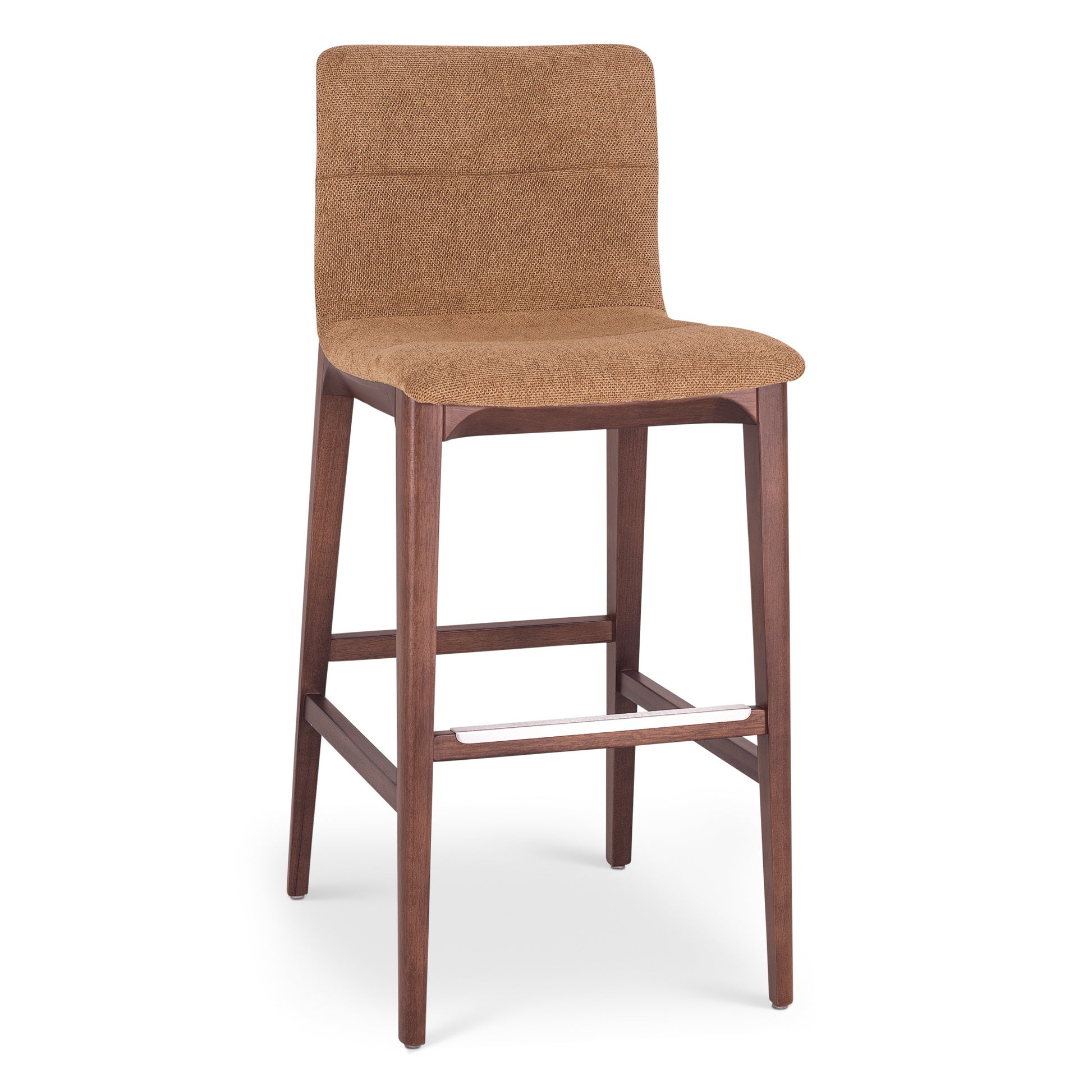 Modern Brazilian - Godan Stool - Bar Height - Jackpot Terracotta Seat - Nogal Frame by Urbia