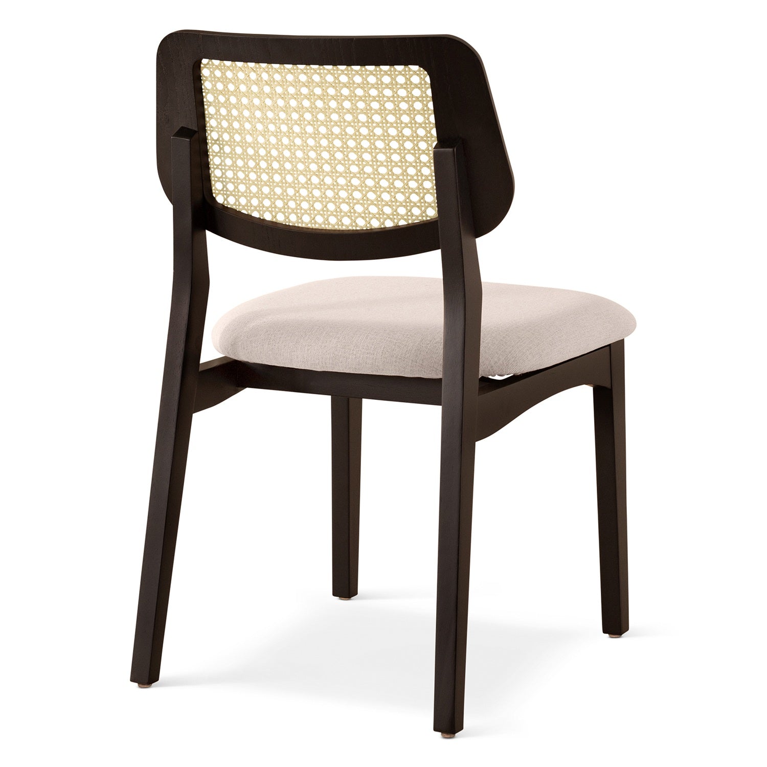 Modern Brazilian - Beth - Cane Side Chair - Medley Ivory Seat - Ebano Frame - Natural Cane Webbing by Urbia
