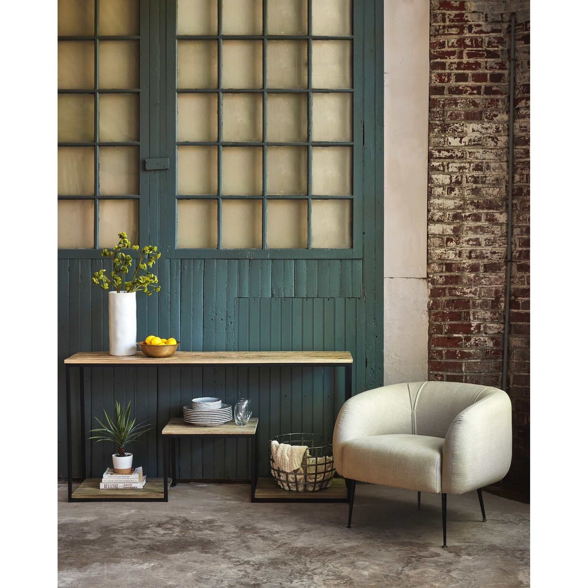 Sepli White Boucle Accent Chair by Urbia