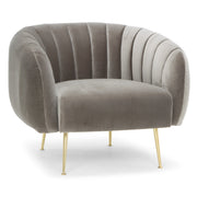 Channeled Mouse Grey Accent Chair by Urbia