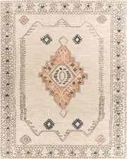 Urfa Charcoal/Peach Handmade Rug - 2' x 3'