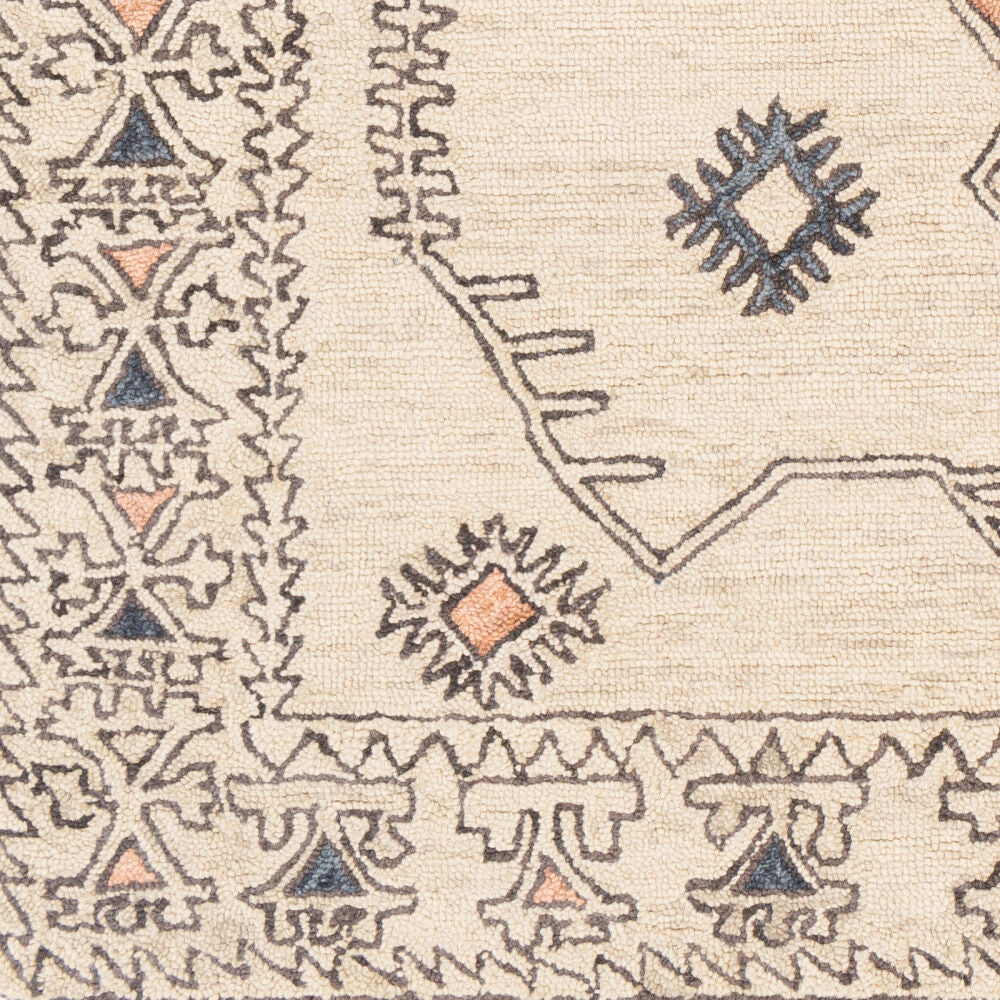 Urfa Charcoal/Peach Handmade Rug - swatch