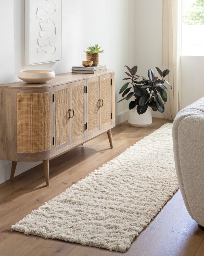 Urban Shag Cream/Light Beige Machine Woven Rug USG-2303 - roomscene