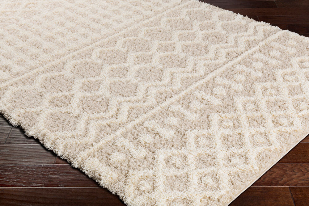 Urban Shag Cream/Light Beige Machine Woven Rug USG-2303 - corner