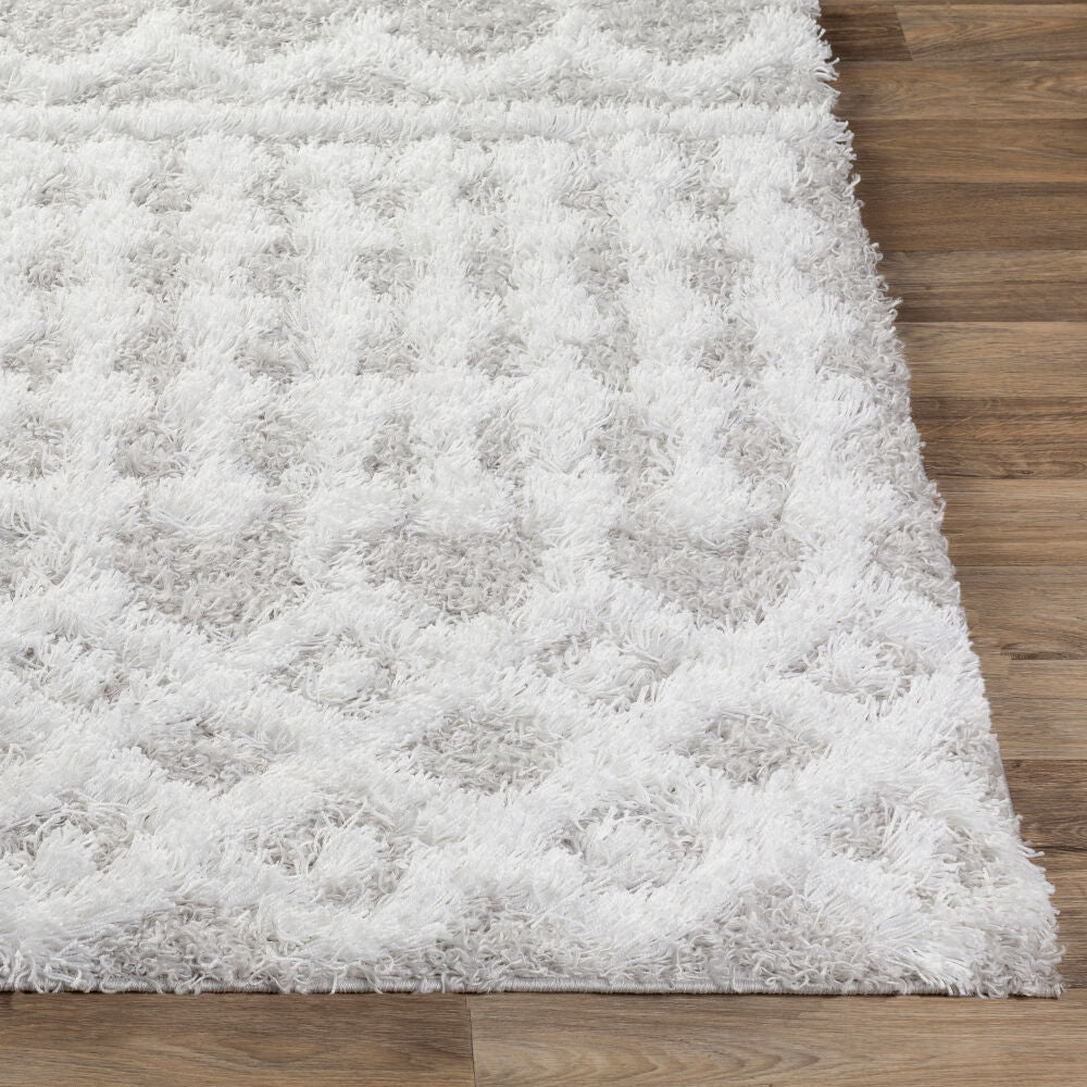 Urban Shag Light Gray/White Machine Woven Rug - front