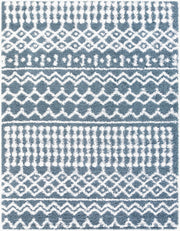 Urban Shag Denim/White Machine Woven Rug - 2' x 2'11"