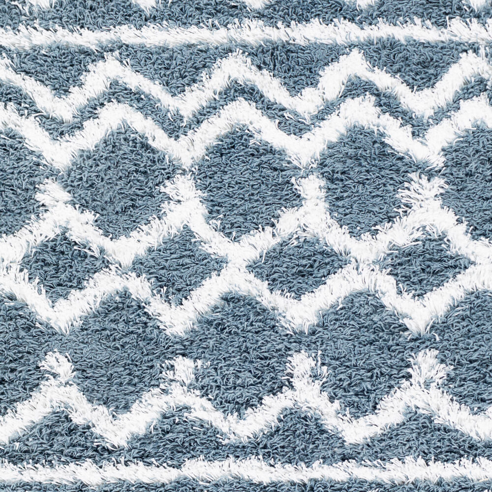 Urban Shag Denim/White Machine Woven Rug - swatch