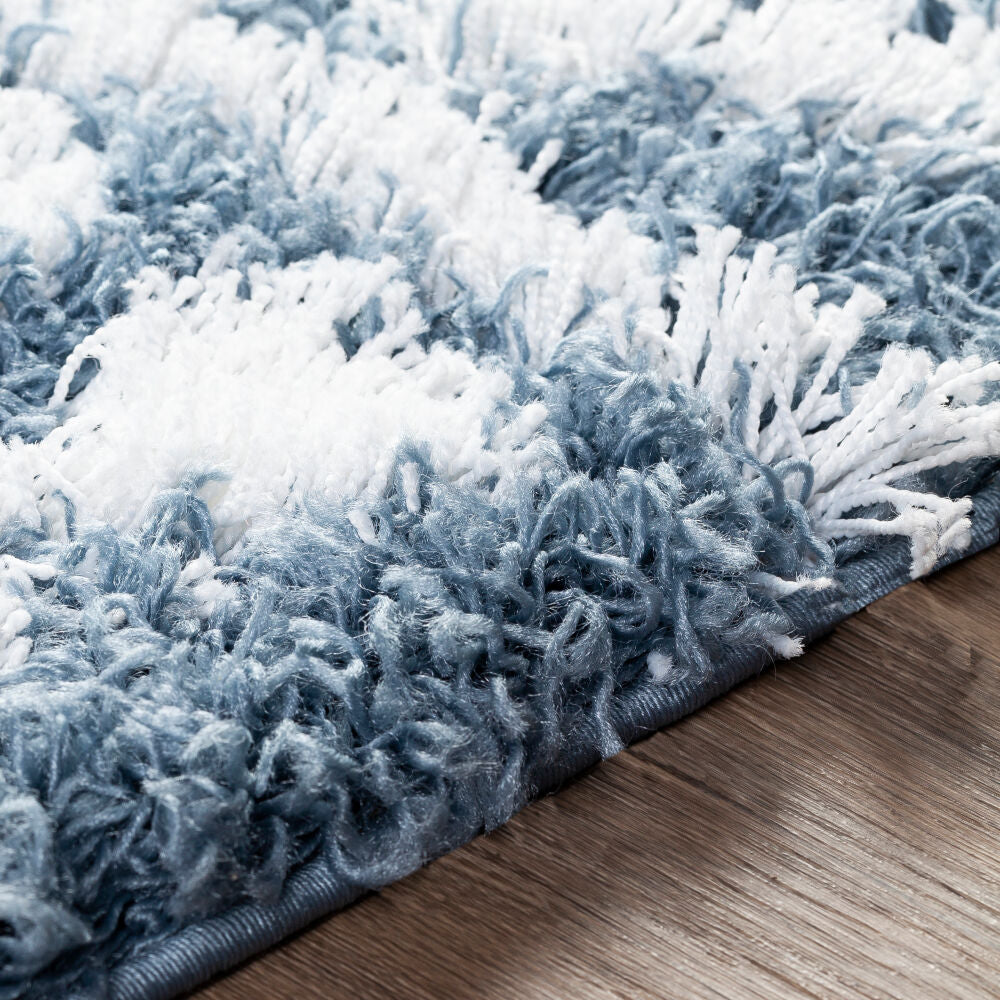 Urban Shag Denim/White Machine Woven Rug - texture