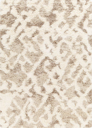 Urban Shag Beige/Medium Brown Machine Woven Rug - 5'3" x 7'3"