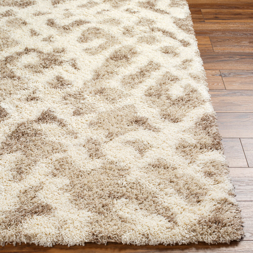 Urban Shag Beige/Medium Brown Machine Woven Rug - front