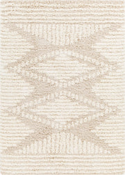 Urban Shag Beige/Ivory Machine Woven Rug - 5'3" x 7'3"