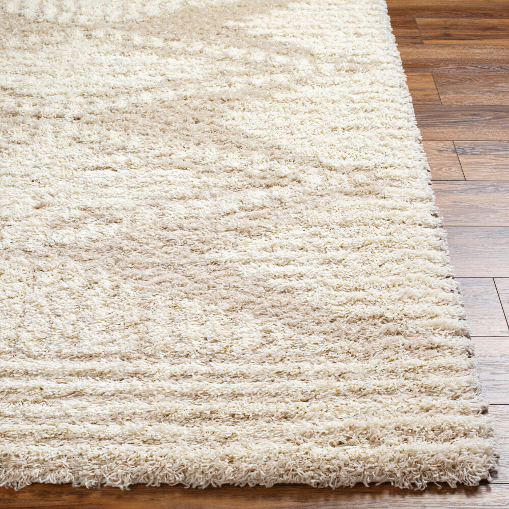 Urban Shag Beige/Ivory Machine Woven Rug - front