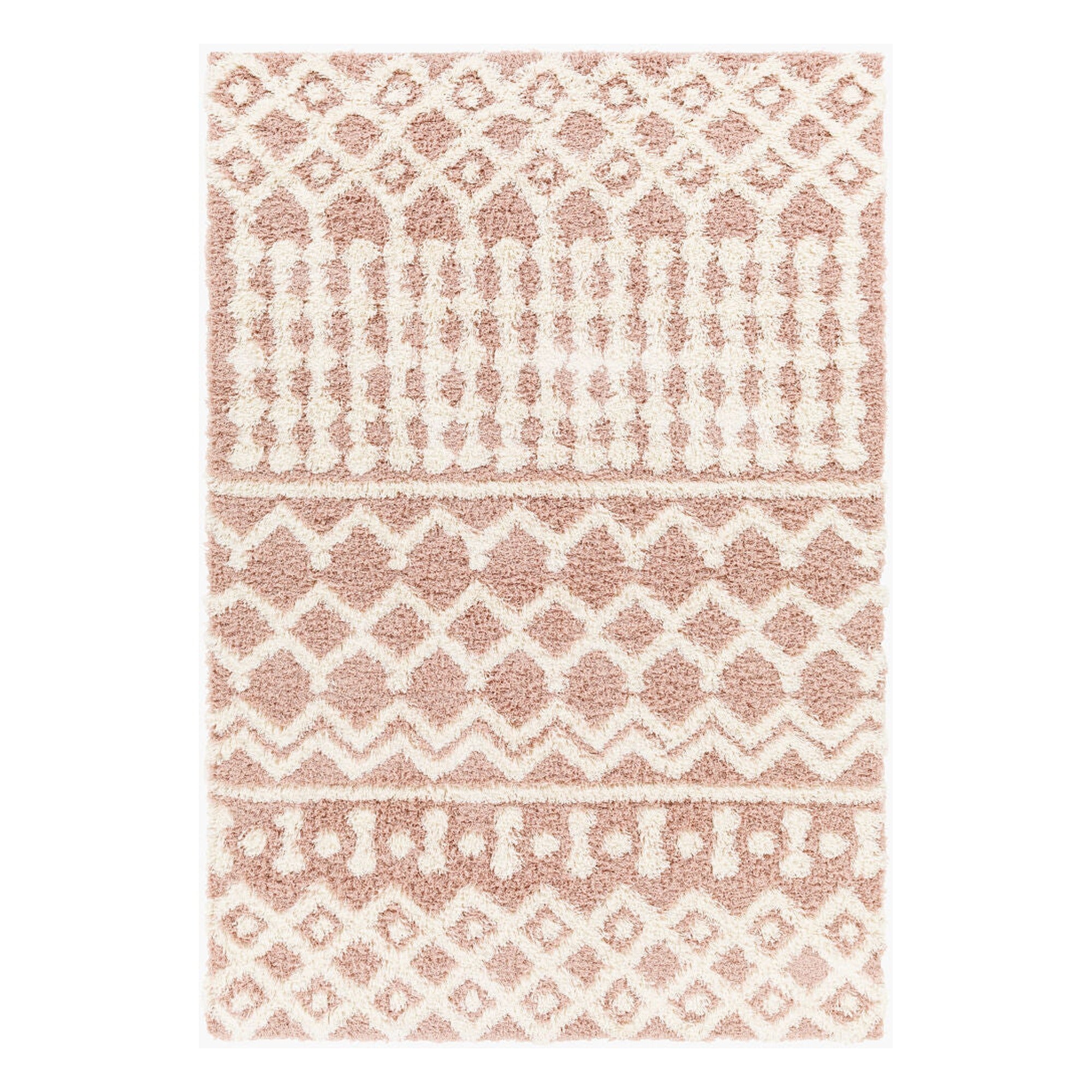 Urban Shag Dusty Pink/White Machine Woven Rug - 5'3" x 7'3"