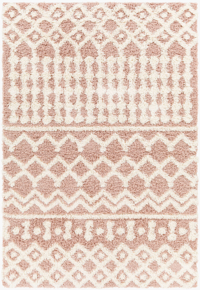 Urban Shag Dusty Pink/White Machine Woven Rug - 5'3" x 7'3"