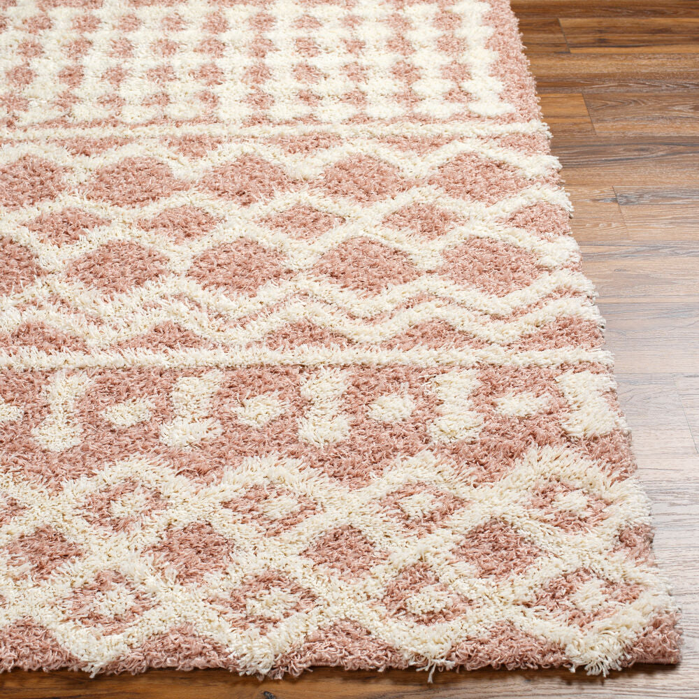 Urban Shag Dusty Pink/White Machine Woven Rug - front
