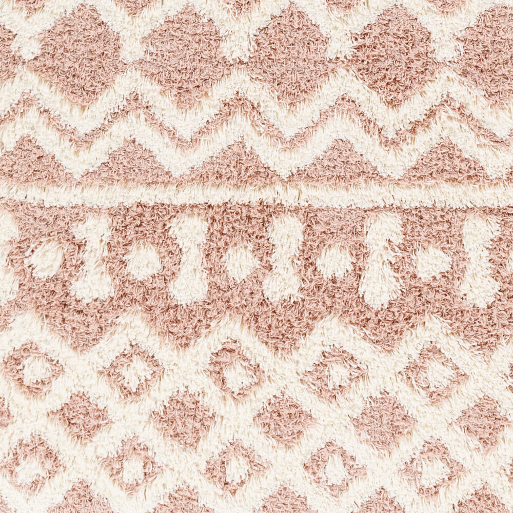 Urban Shag Dusty Pink/White Machine Woven Rug - swatch
