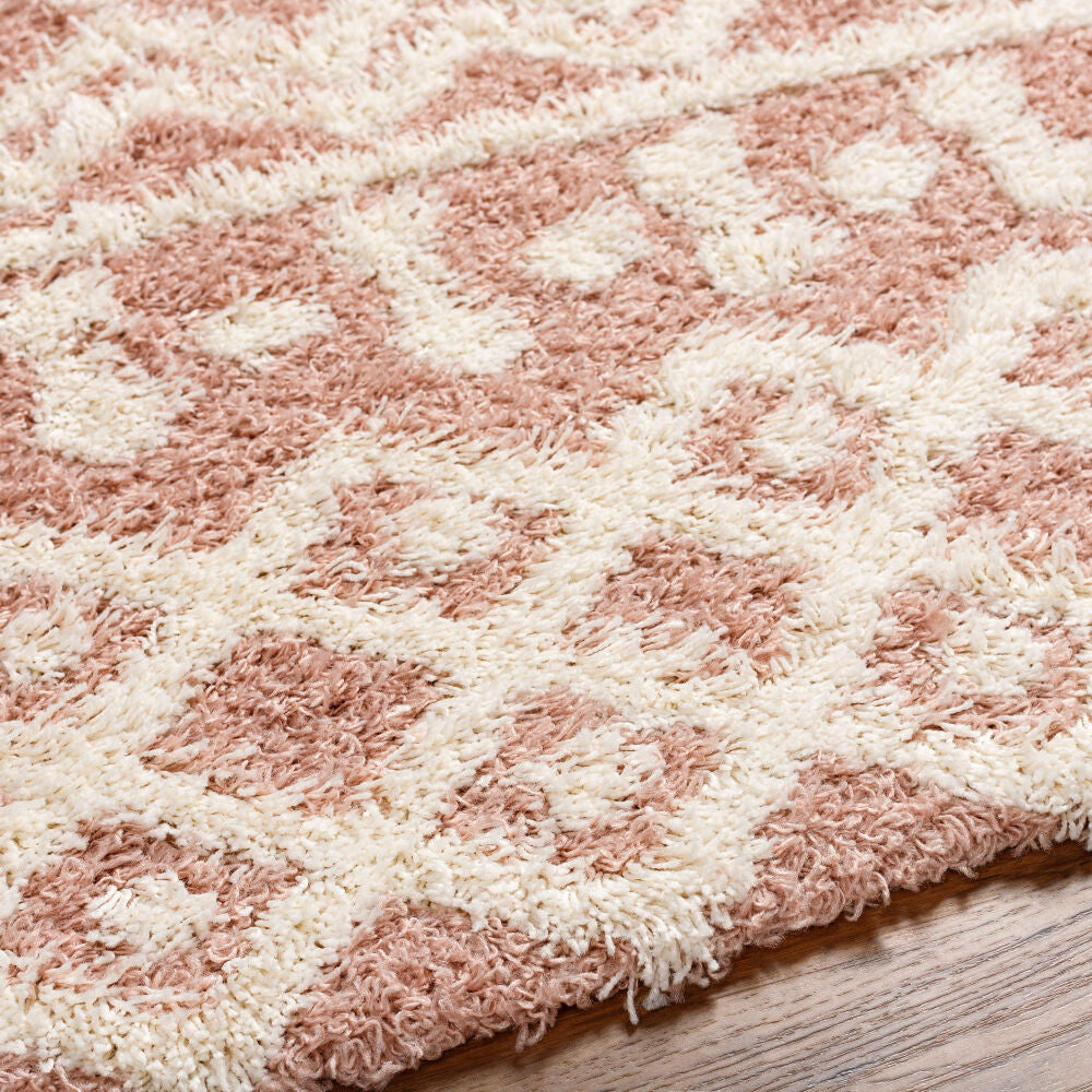 Urban Shag Dusty Pink/White Machine Woven Rug - texture