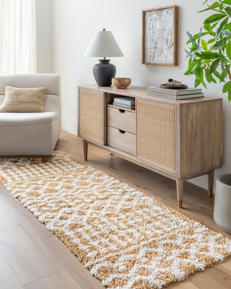 Urban Shag Camel/Ivory Machine Woven Rug - roomscene